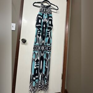 Roz & Ali Black and Cream Patterned Dress